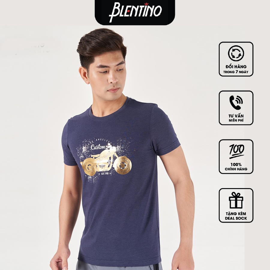 Áo Thun Nam Thương Hiệu Blentino ,In Hình Chất Liệu Cotton TS20201(2)