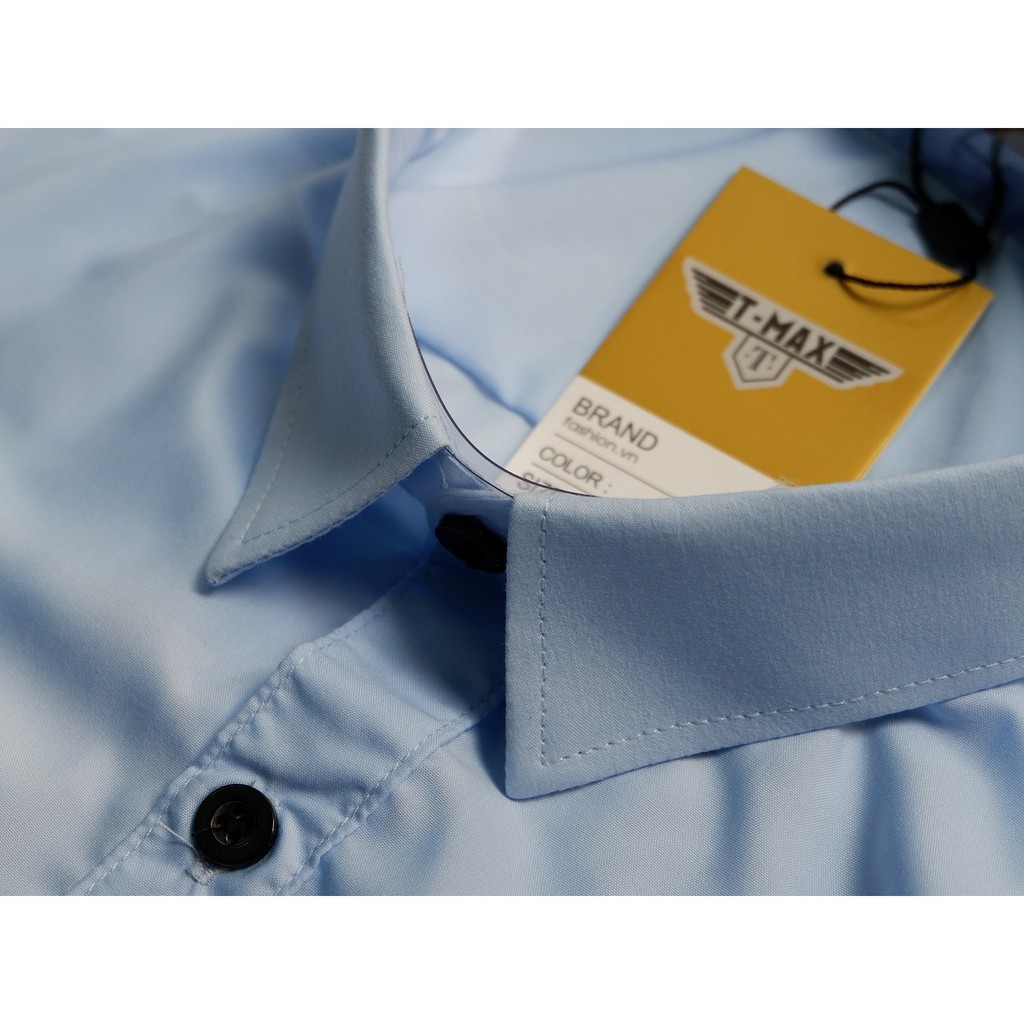 Áo sơ mi công sở đẹp nam dài tay áo kiểu hàn quốc Áo sơ mi nam Xanh da trời Cúc đen LSM0017 | BigBuy360 - bigbuy360.vn