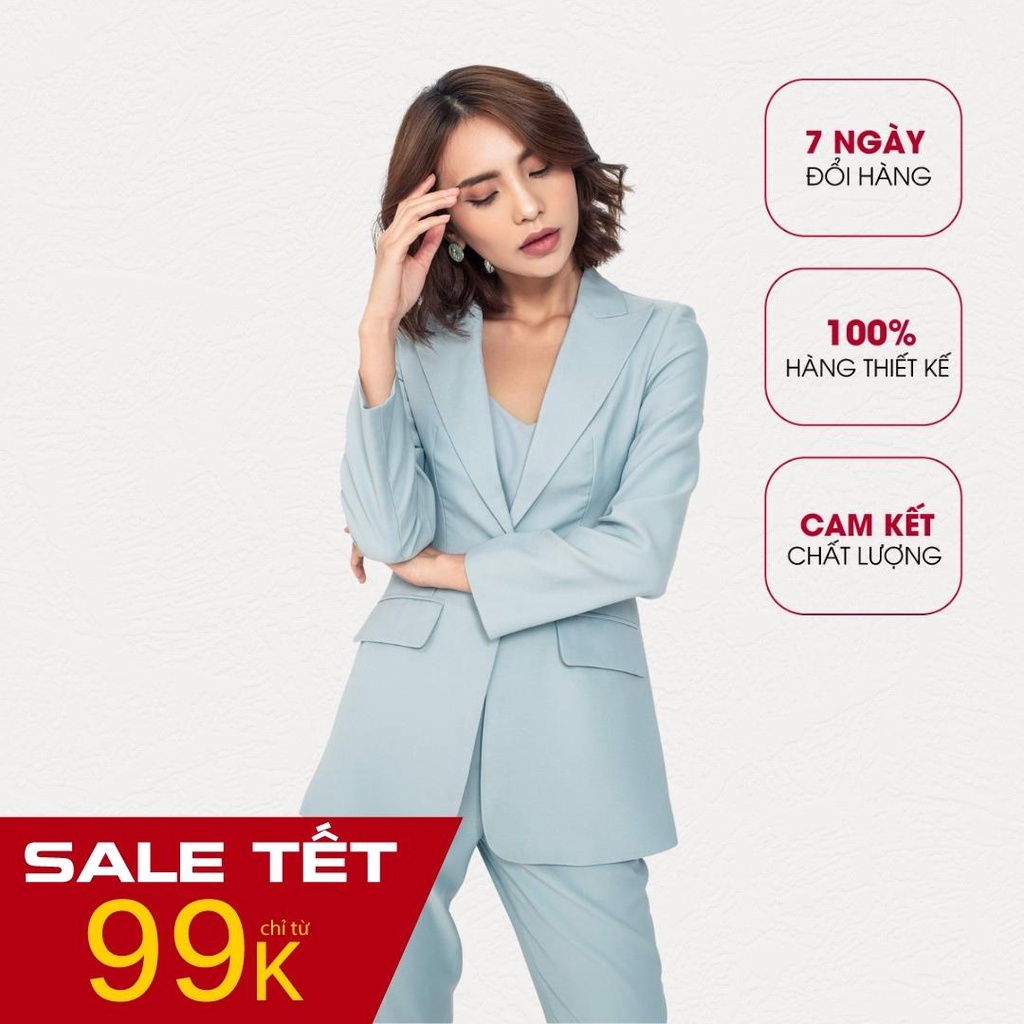Set vest blazer nữ Merly MAIIMER dáng ôm