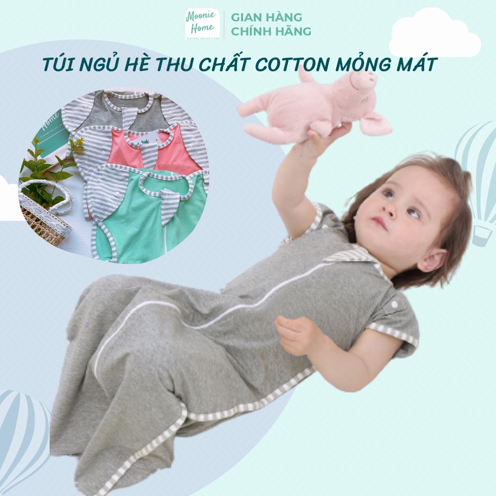 [6 MÀU] Túi ngủ trẻ em MOONIE cao cấp có cúc mở tay - Vải cotton co giãn 4 chiều mềm mịn