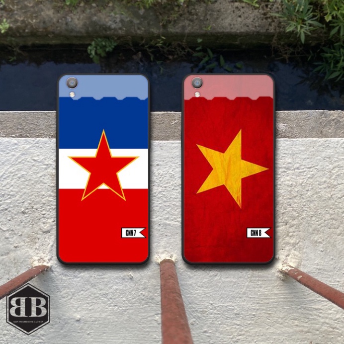 Ốp lưng kính cường lực Oppo F1 Plus / Oppo R9 lá cờ