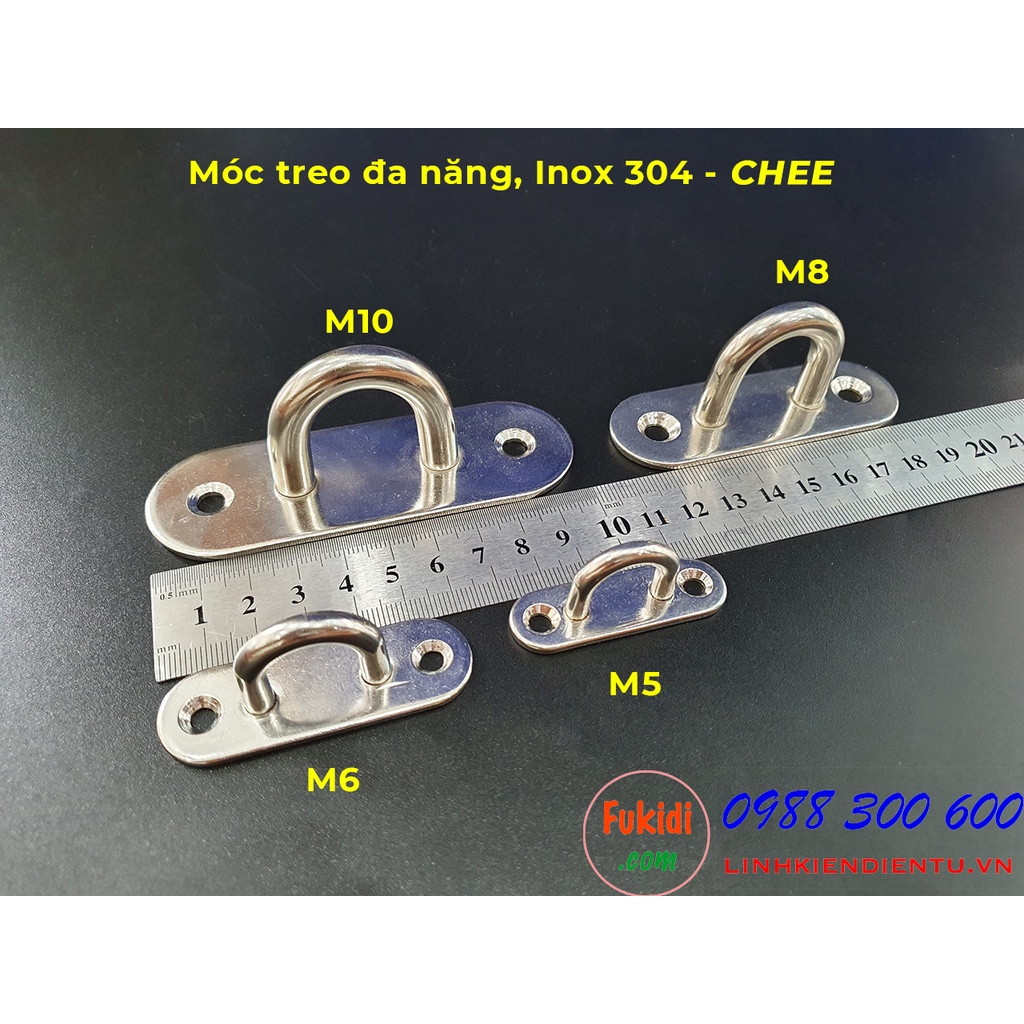 Móc treo ghế đu, xích đu, treo quạt trần inox 316 size M5, M6, M8, M10 - CHEE