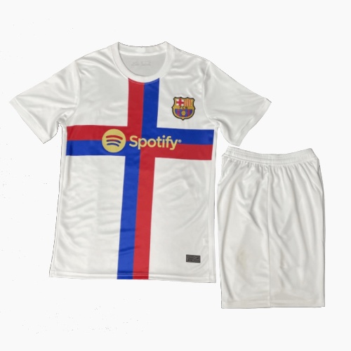 Bộ quần áo bóng đá CLB Barcelona trắng thun lạnh đẹp mê li