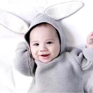 Áo len tai thỏ cho bé