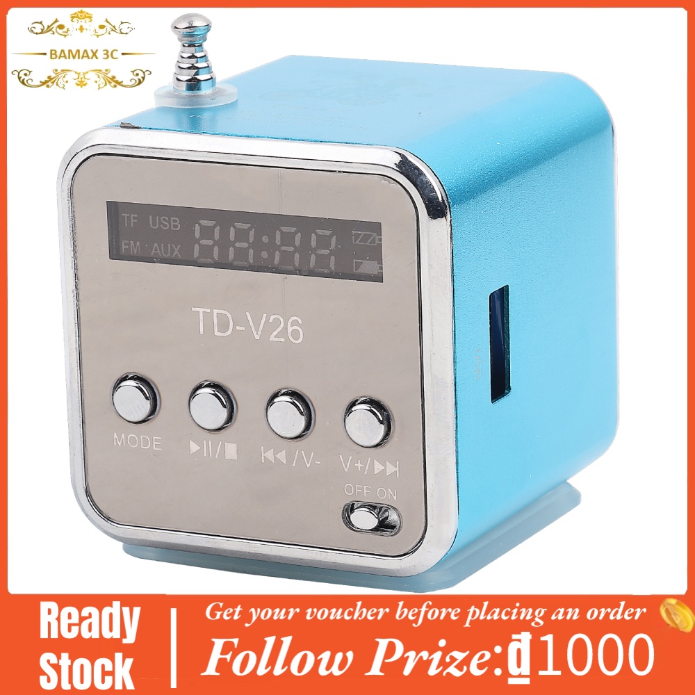 Máy nghe nhạc mini hỗ trợ thẻ nhớ TF + đài FM