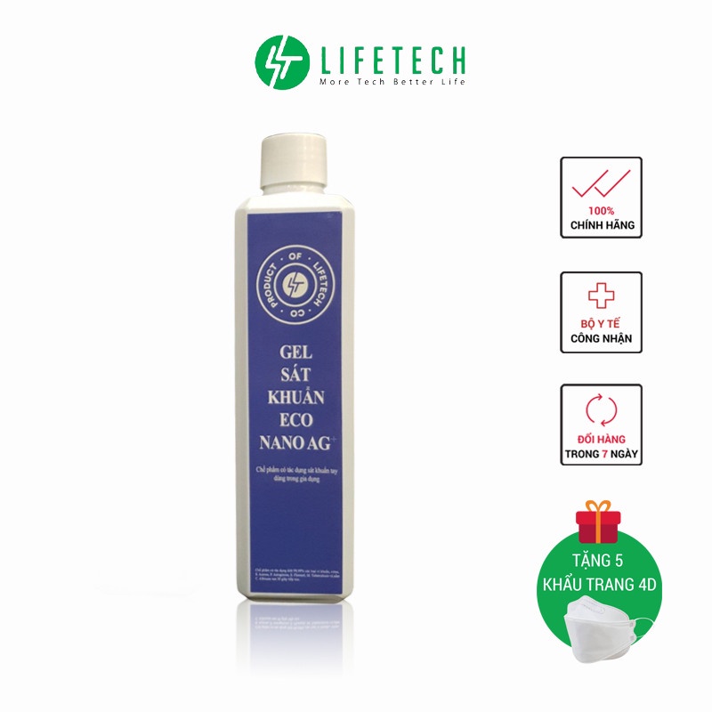 Gel rửa tay khô eco nano bạc 250 ml gel sát khuẩn tay ecoairvn - ảnh sản phẩm 1