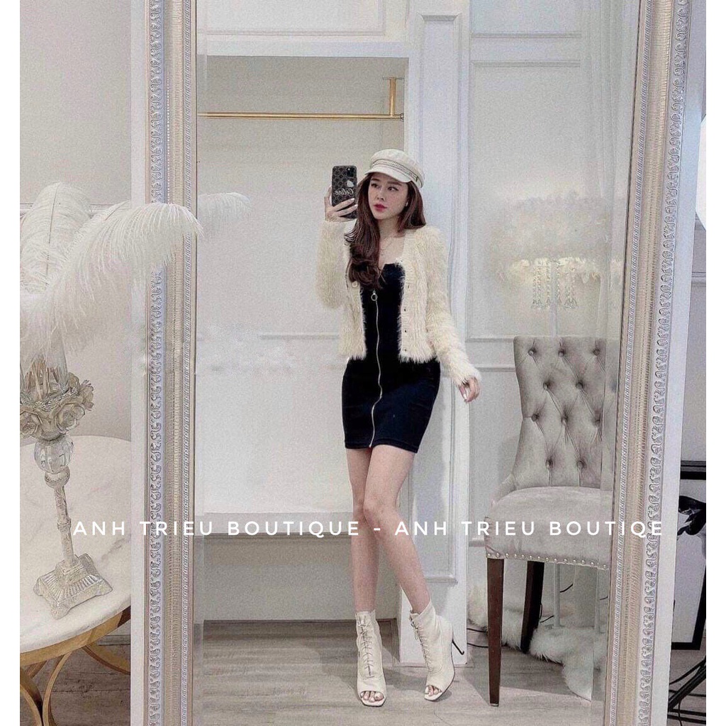 Váy Ôm Body Khóa Thun Zip Hàn Quốc Siêu Co Dãn Cao Cấp | BigBuy360 - bigbuy360.vn