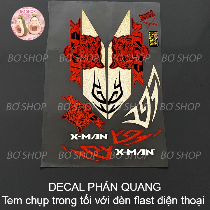 Tem xe điện Xmen mẫu Tiger siêu đẹp Tem Candy - Tem Phản Quang - Tem 3 lớp cao cấp chống phai màu