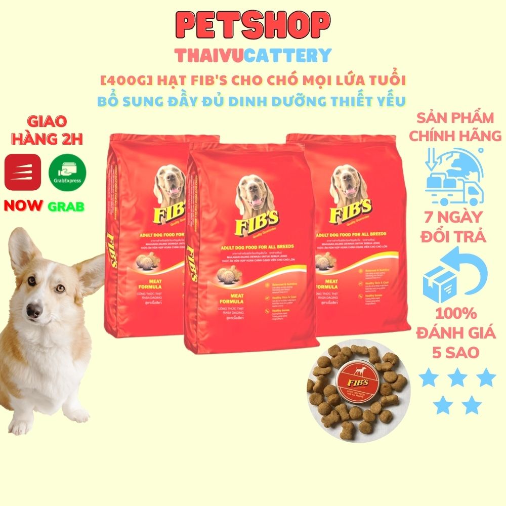 [400g] Hạt FIB'S Cho Chó đáp ứng toàn bộ nhu cầu dinh dưỡng ở mọi lứa tuổi, mọi giống và mọi kích cỡ.