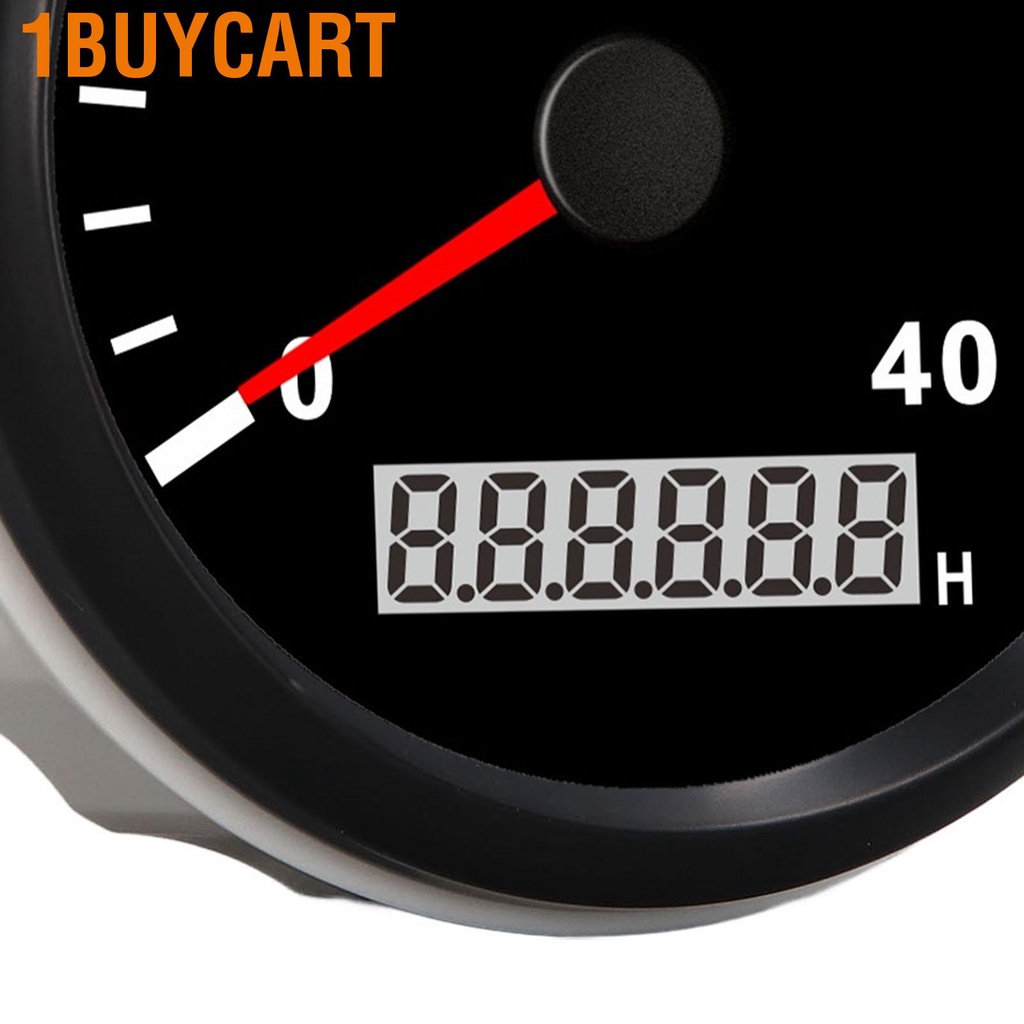 1buycart 85mm/3.35in Tachometer Gauge 3000RPM IP67 Waterproof Tacho with LCD Hourmeter Red Backlight for Car Truck Boat