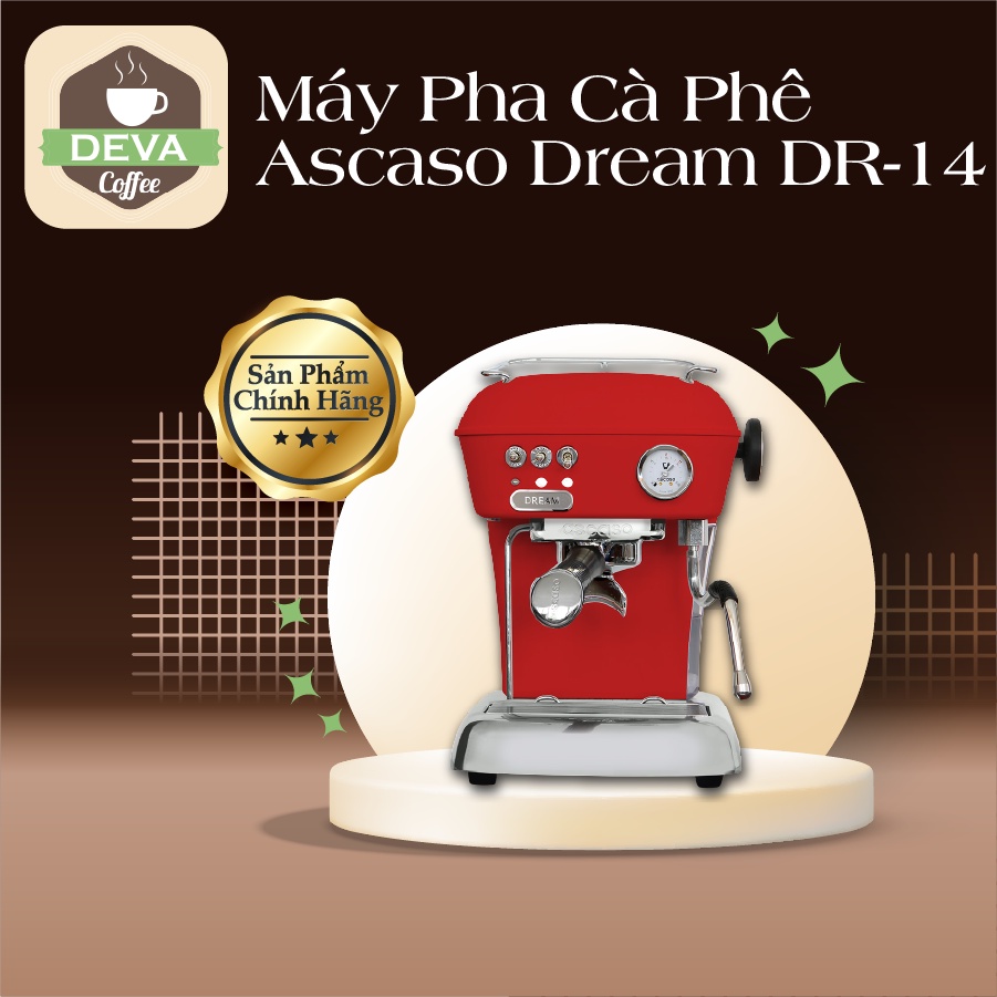 Máy Pha Cà Phê Ascaso Dream DR-18 - Nhôm Nguyên Khối, Đỏ, 245x345x280mm