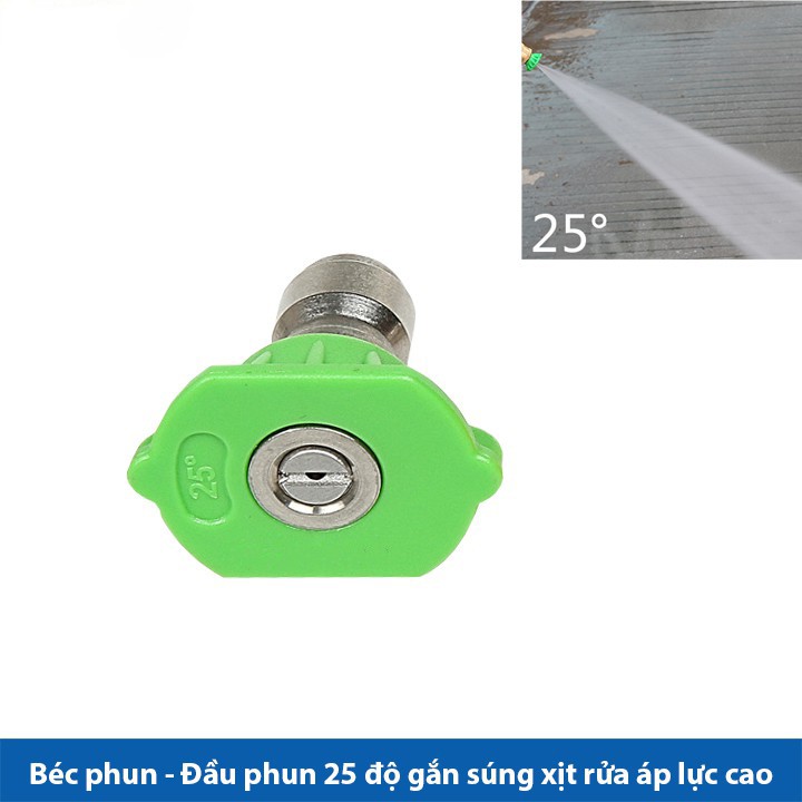 Béc rửa xe, Đầu phun rửa xe góc phun từ 0 - 15 - 25 - 40 độ gắn súng rửa xe áp lực cao