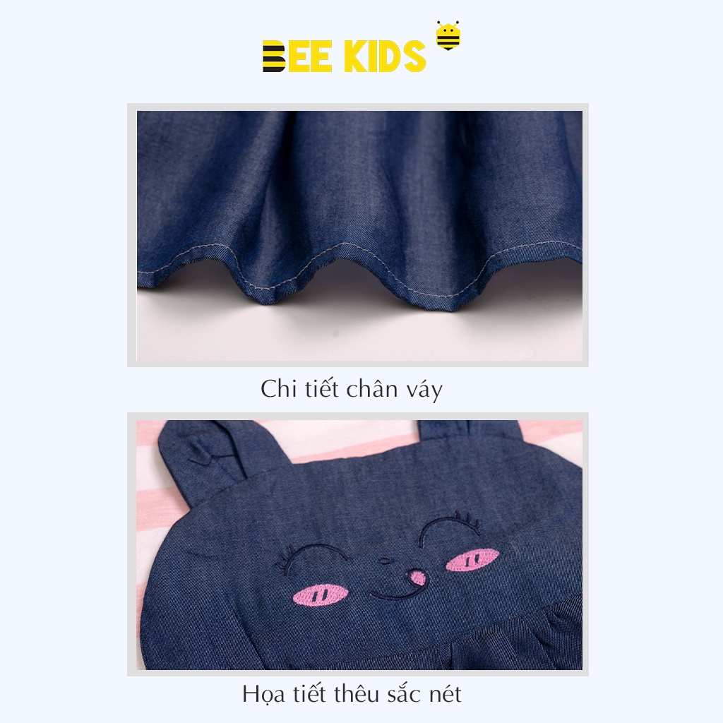 Váy Bé Gái Giả Yếm (2-6 Tuổi) Bee Kids Dáng Xòe Vải Thun Phối Jeans Lụa Cotton Cao Cấp - 1DT01687CT