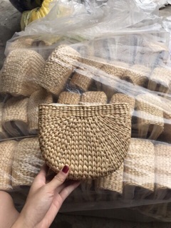 túi cói lục bình trơn