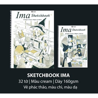 Giấy vẽ, sổ vẽ NaBii Ima Sketchbook 160gsm 32 tờ - họa cụ laluna
