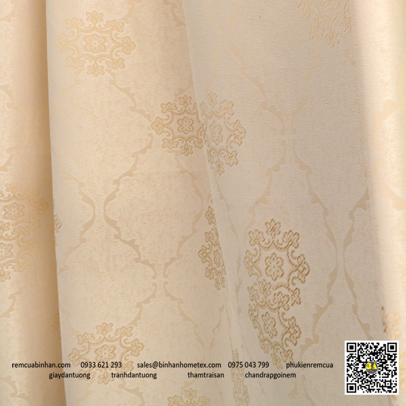 Vải gấm may rèm cửa khăn trải bàn họa tiết Damask cổ điển Vải màn cửa giá rẻ