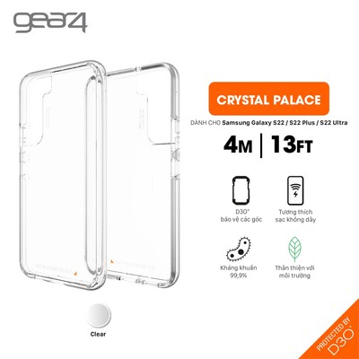 Ốp lưng chống sốc Gear4 D3O Crystal Palace 4m cho Samsung Galaxy S22 series