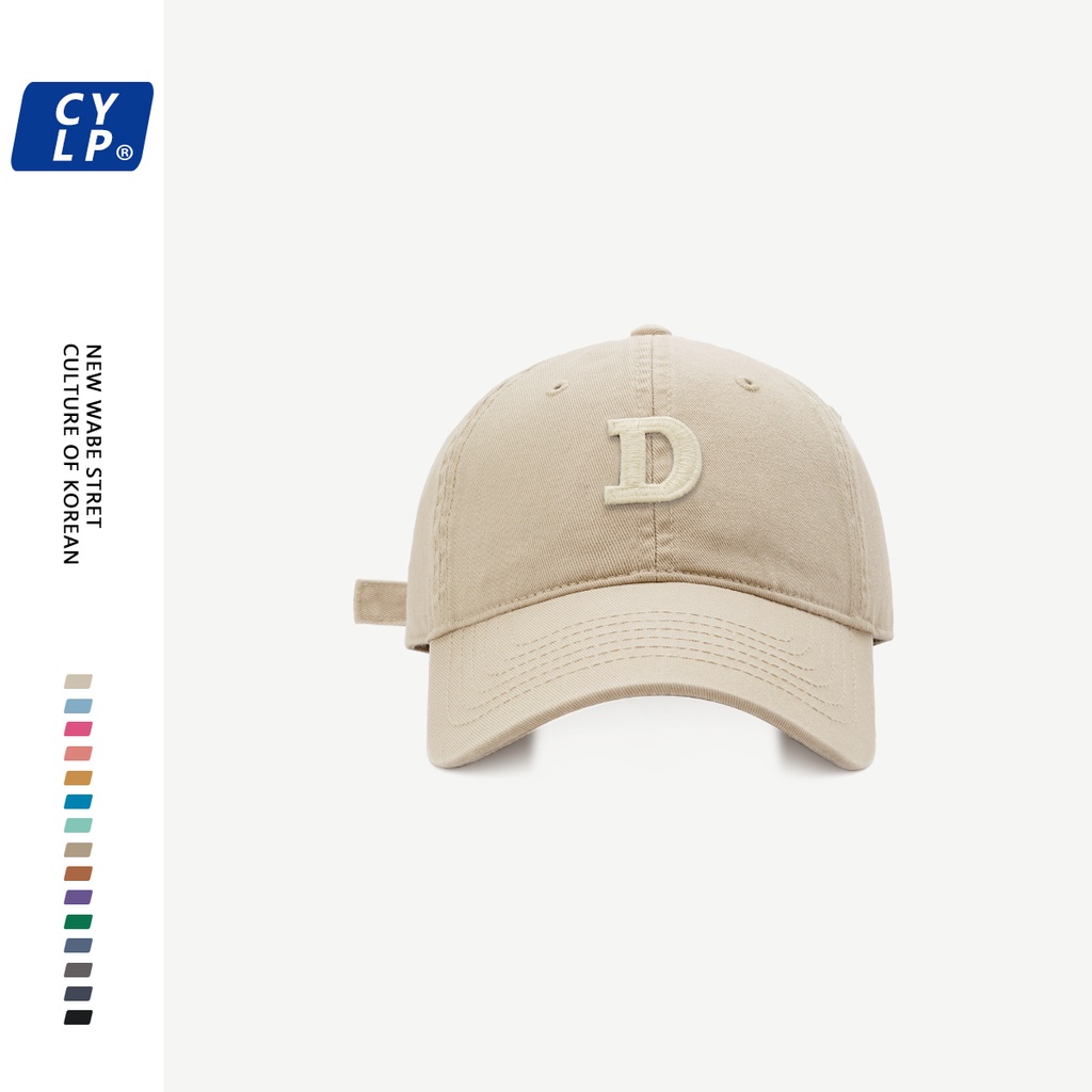 Nón Lưỡi Trai Mềm Thêu Chữ D Cá Tính Phong Cách Hàn Quốc Cho Nam Và Nữ