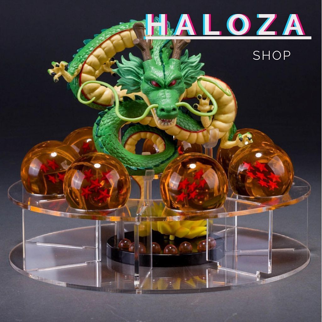Mô Hình Dragon Ball Rồng Thần + 7 Viên Ngọc Rồng Tinh Xảo Trọn Bộ Có Đế, Cao 3,5cm, mô hình figure