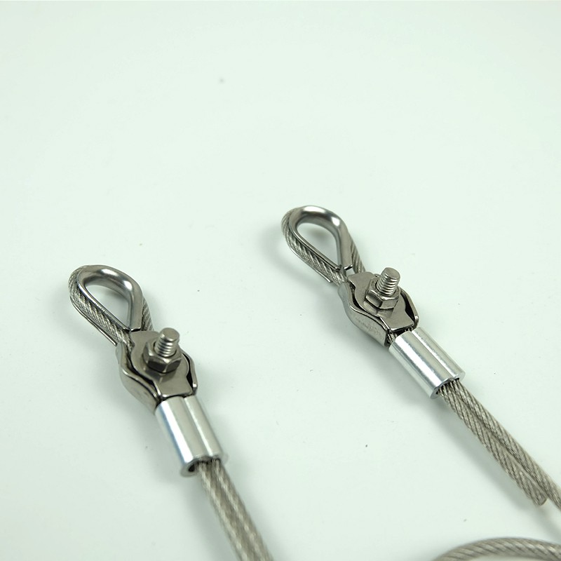 Set 2 Vòng Kẹp + 2 Kẹp Đơn + 2 Vòng Đệm Bằng Thép Không Gỉ Cho Dây Điện 1mm 2mm 3mm