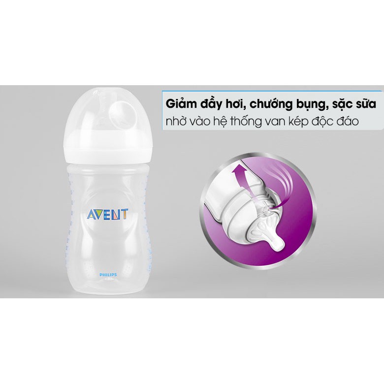 Bình sữa Philips Avent Natural 125ml / 260ml / 330ml cổ rộng chống sặc tốt cho trẻ sơ sinh Mama Baby VN