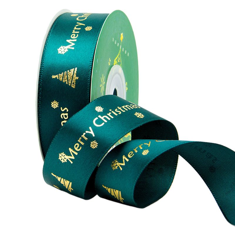 Cuộn Dây Ruy Băng Họa Tiết Bông Tuyết Giáng Sinh 25 Yards