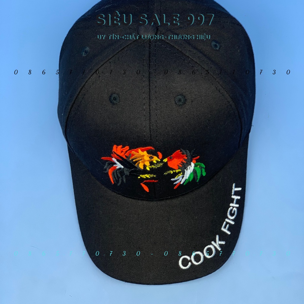 MŨ LƯỠI TRAI 2 CON GÀ CHỌI NHAU CHẤT KAKI DÀY THỜI TRANG NAM NỮ