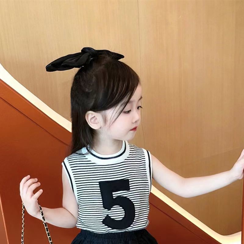 Bộ Áo Thun Cotton Sát Nách + Quần Đùi Phong Cách Nhật Bản Dễ Thương Thời Trang Mùa Hè Cho Bé Gái
