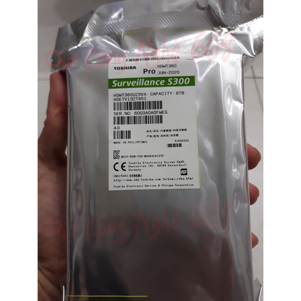 Ổ cứng HDD chuyên dụng cho Camera TOSHIBA AV 1TB, 2TB, 4TB, 6TB Chính hãng BH 36 Tháng