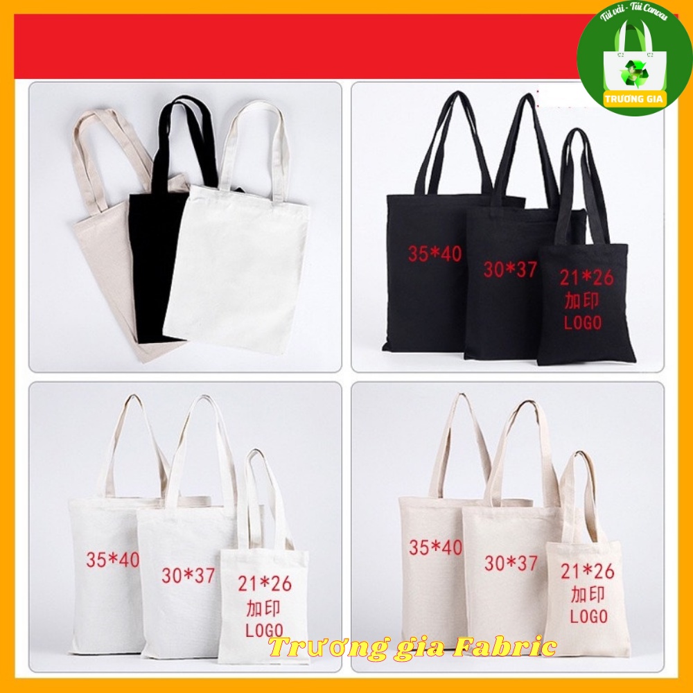 Túi Vải Canvas Kích thước 33cmx38cmx10cm chữ nhật ngang, chữ nhật dọc