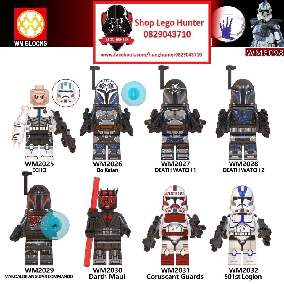 WM 6098 Minifigures Star Wars : The Clone Wars - đồ chơi xếp hình nhân vật dạng Lego Chiến tranh giữa các vì sao