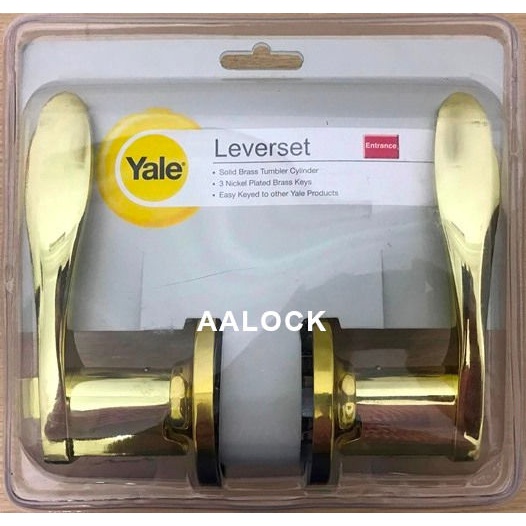 Khóa tay gạt Yale VL5327 US3 màu vàng đồng- loại khóa cửa phòng cao cấp- NPP AALock