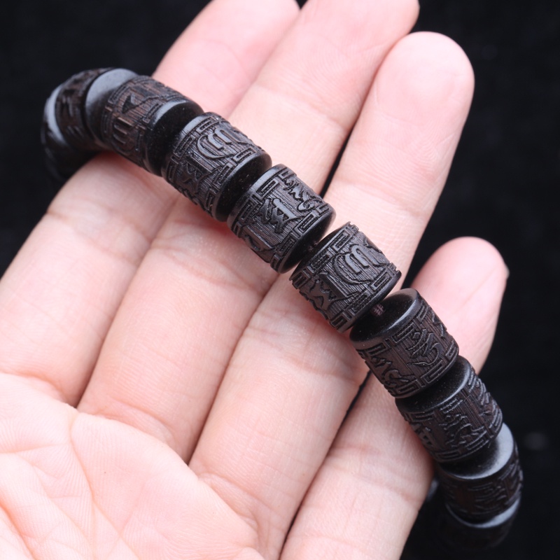 Vòng Tay Chuỗi Hạt Gỗ Mun 12Mm X 12Mm