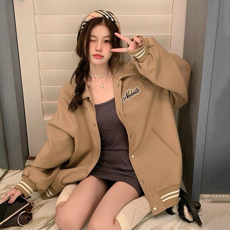 Áo Khoác Nam Nữ, Áo Bomber Kaki Nâu Form Rộng Hàng Đẹp - HÀNG MỚI VỀ