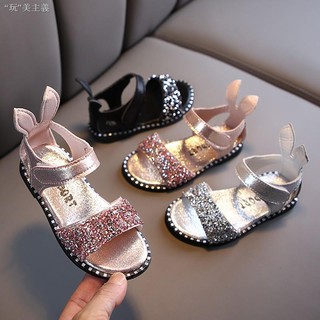 Giày sandal đính kim sa thời trang mùa hè dành cho bé gái 5-6-8-9-10 tuổi