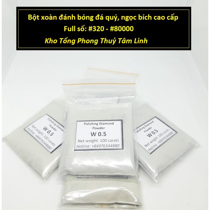 Bột xoàn đánh bóng đá quý ngọc bích cao cấp| Kho tổng phong thuỷ tâm linh