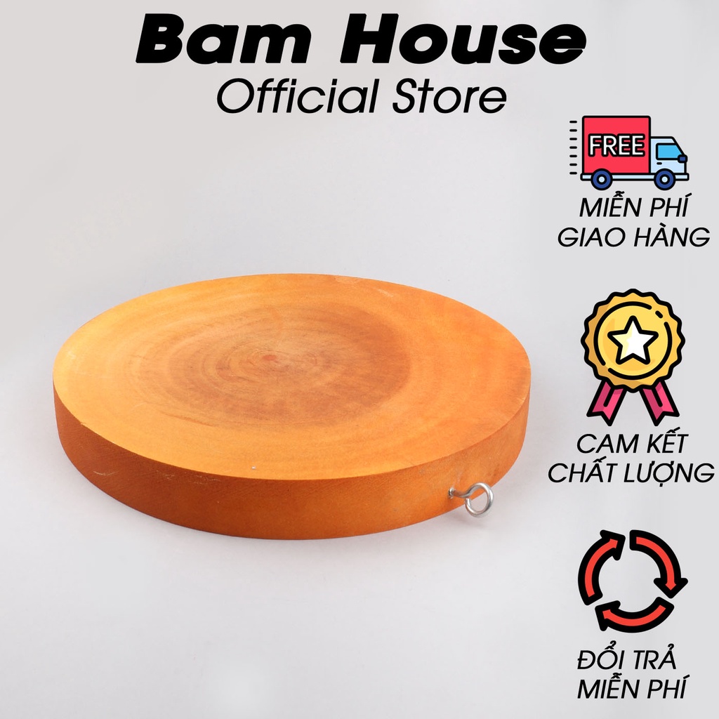 Thớt gỗ nghiến Bam House loại tròn nhiều size cao cấp TG01 – Gia dụng bếp