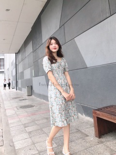 ĐẦM MIDI TAY PHỒNG XẺ TÀ