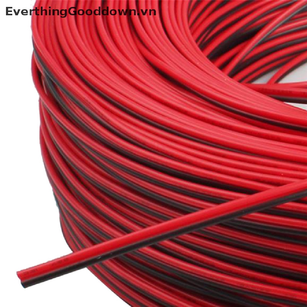 Dây điện nối dải đèn LED 2 chấu màu đỏ và đen dài 10m dành cho xe máy xe hơi