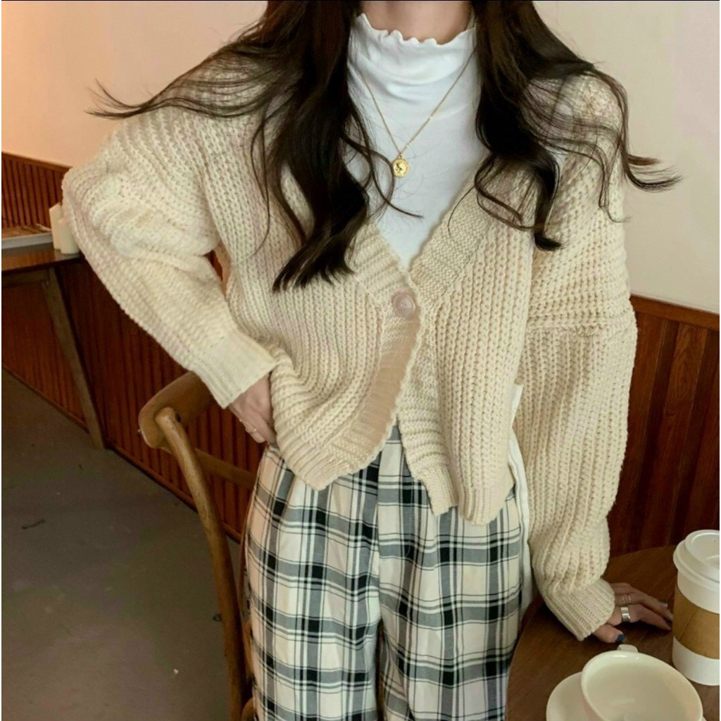 Áo khoác len 1 cúc tay bồng - Nana's House