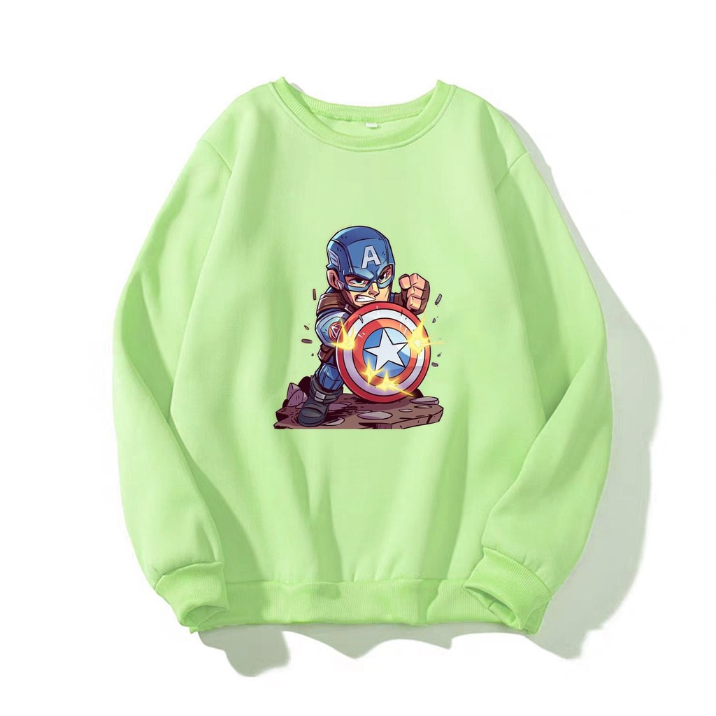 Áo sweater nam nữ in hình Captain America cực đẹp William - DS119 chất nỉ dày dặn, hợp làm áo cặp