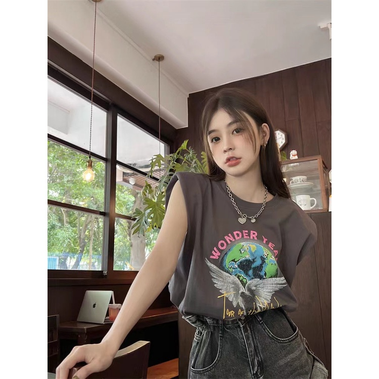 Áo Thun Thể Thao Nữ Cộc Tay Cổ Tròn Có Đệm Vai Phong Cách Mới