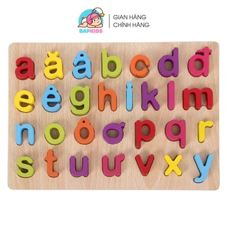 Bảng chữ cái tiếng việt và bảng số kèm phép tính nổi khối 3D Đồ chơi giáo dục Bapkids