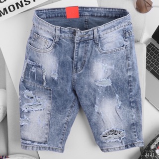 Quần short jean nam rách giá rẻ HIKAROMA QJ 2121