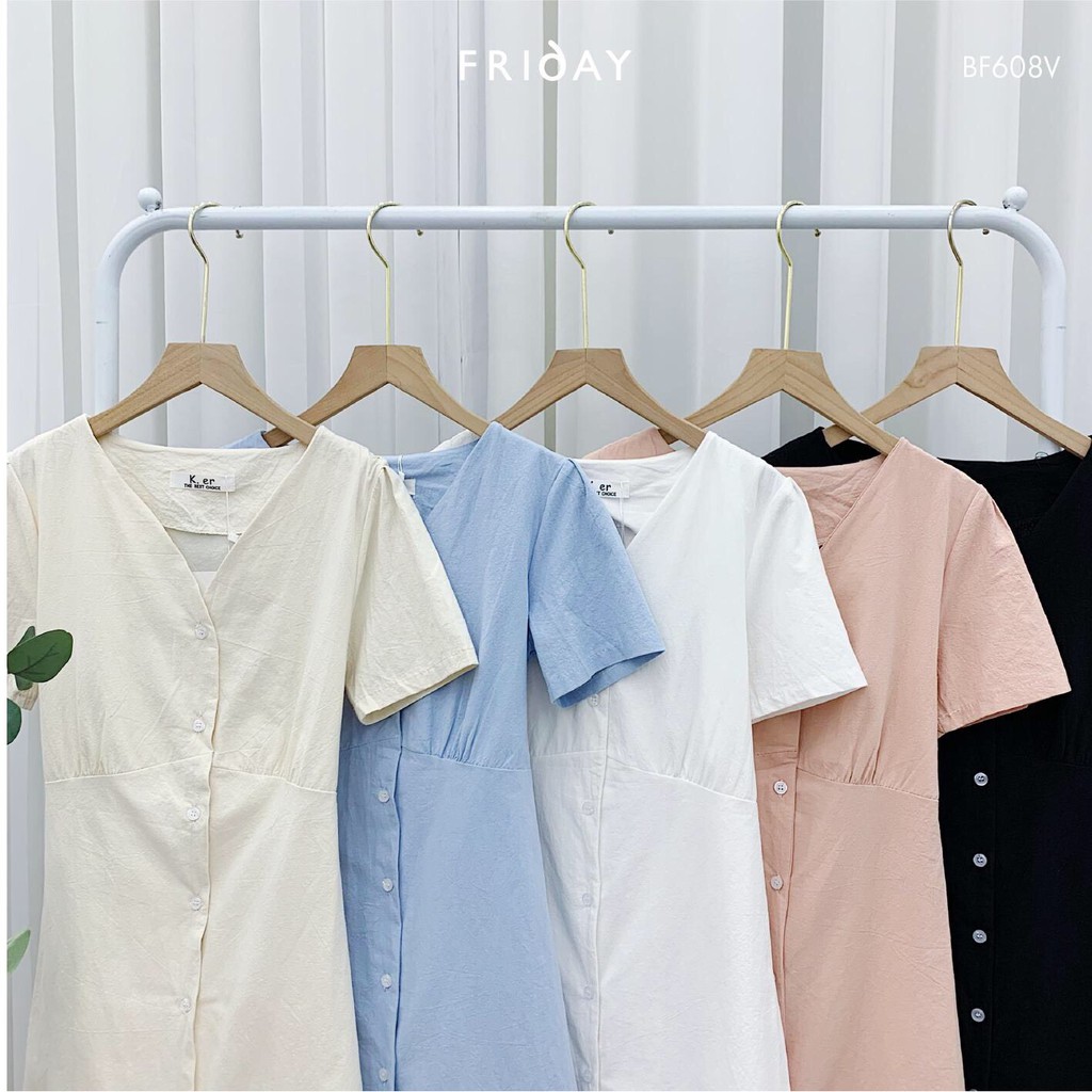 Váy cổ chữ V nơ sau Friday | BigBuy360 - bigbuy360.vn