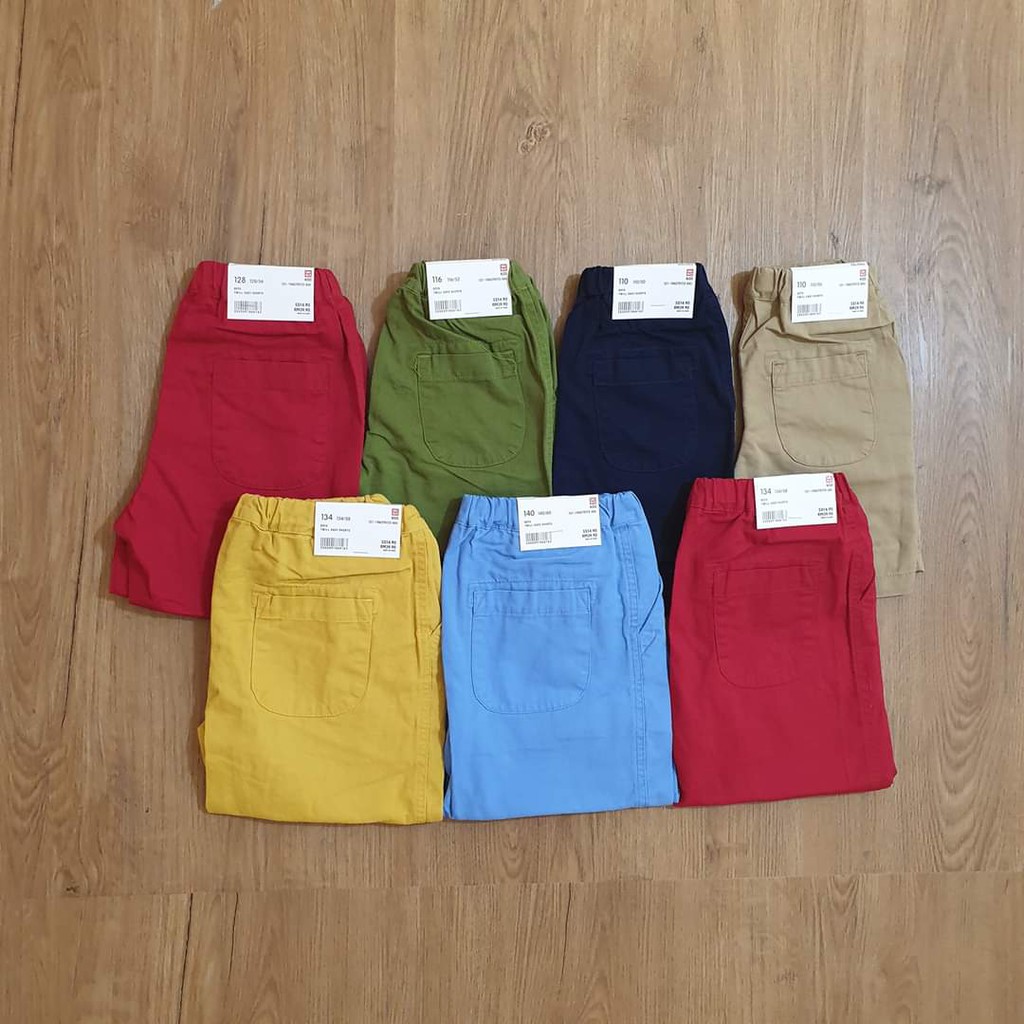 Quần short Uniqlo bé trai size đại chất vải kaki  mềm màu sắc tươi trẻ