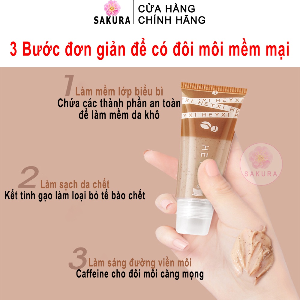 Tẩy da chết môi HEYXI tẩy tế bào chết môi cà phê dưỡng ẩm chăm sóc dưỡng ẩm chăm sóc môi Sakura H1