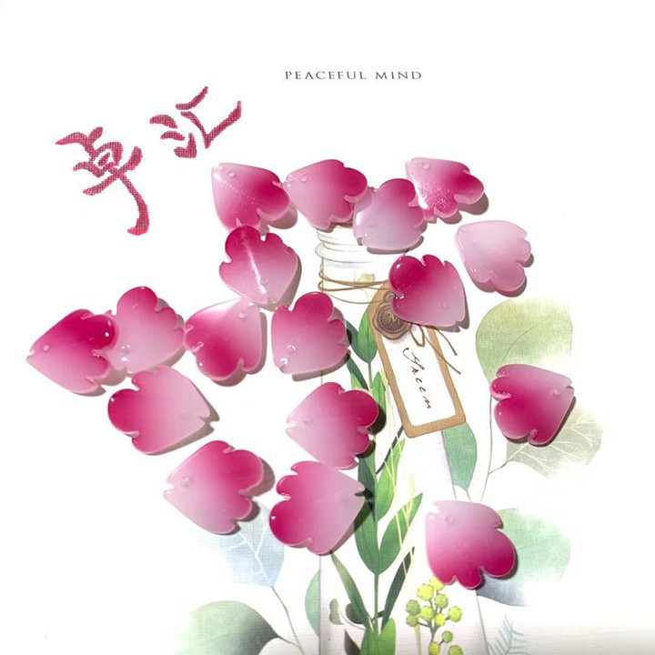 5 cánh hoa mẫu đơn thủy tinh 18mm nguyên liệu làm trâm, làm trang sức