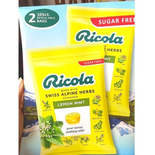 Kẹo ngậm ho ricola lemon mint không đường 105 viên