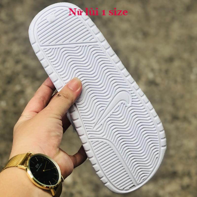 Dép unisex 𝐍𝐈𝐊𝐄 ❤️FREESHIP + Hộp❤️ dép quai ngang thể thao nam nữ mk in 𝐍𝐈𝐊𝐄-𝐁𝐚𝐧𝐚𝐬𝐬𝐢,trắng-quai-xám